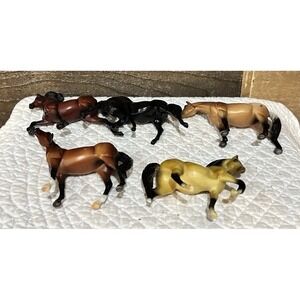 Vtg 5 Breyer Reeves Mini Small Horse Figurines 1970's Vintage Plastic 3"